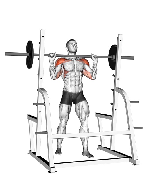 Military Press mit Squat Rack 
Startposition